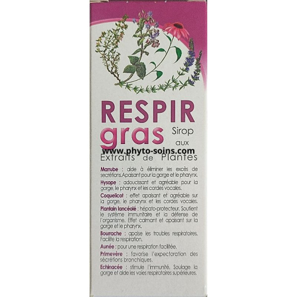 Sirop Respir Gras composition et propriétés - phyto-soins