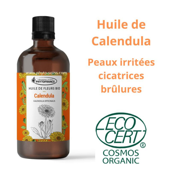 Huile solarisée de Calendula 100ml – Bio & 100 % naturelle - Phytofrance