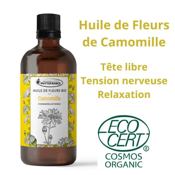 Huile solarisée de Fleur de Camomille 100ml – Bio & 100 % naturelle - Phytofrance
