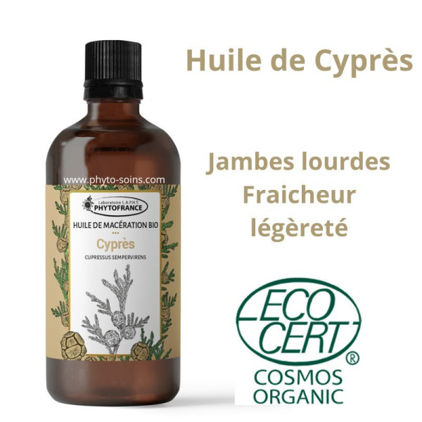 Huile solarisée de Cyprès 100ml – Bio & 100 % naturelle - Phytofrance