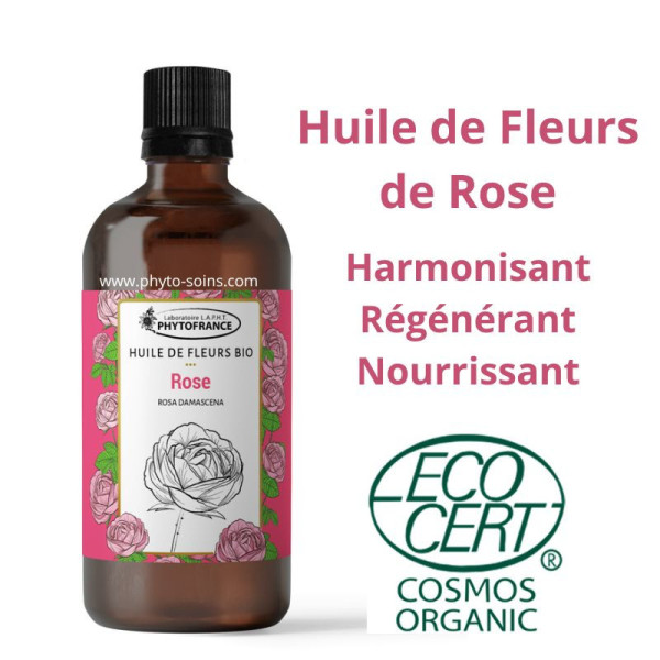 Huile solarisée de Fleurs de Rose de Damas 100ml – Bio & 100 % naturelle - Phytofrance