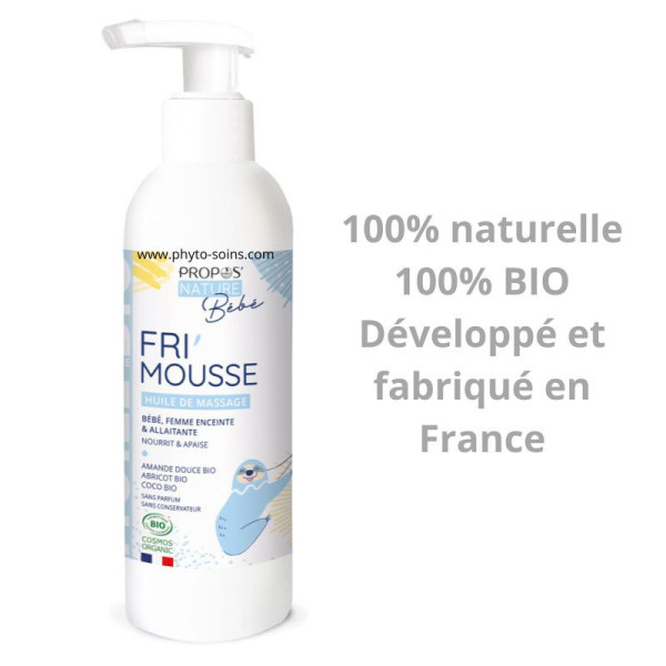 Fri'mousse huile de massage BIO bébé 200ml - Propos nature par phyto-soins