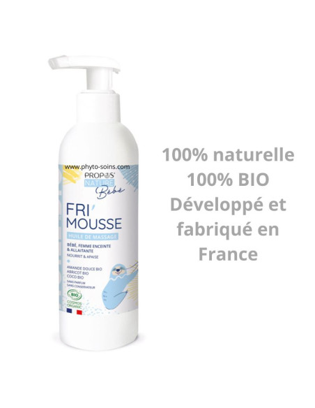 Fri'mousse huile de massage BIO bébé 200ml - Propos nature par phyto-soins