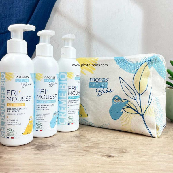 Trousse de 3 soins fri'mousse pour bébé: gel douche, crème de soin et huile de massage - Propos Nature par phyto-soins