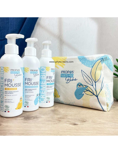 Trousse de 3 soins fri'mousse pour bébé: gel douche, crème de soin et huile de massage - Propos Nature par phyto-soins