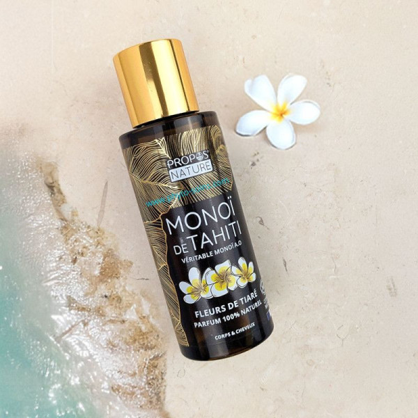 Huile de Monoï de Tahiti BIO cosmos organic - Propos nature plage