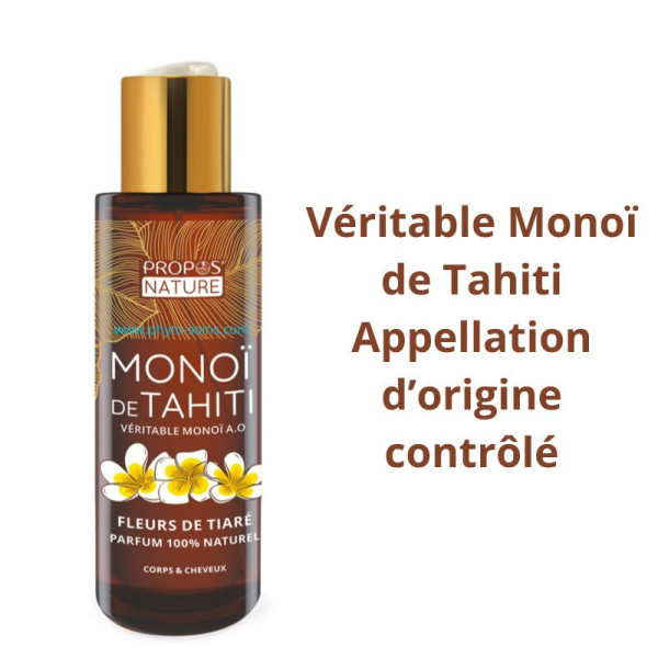 Huile de Monoï de Tahiti BIO cosmos organic - Propos nature