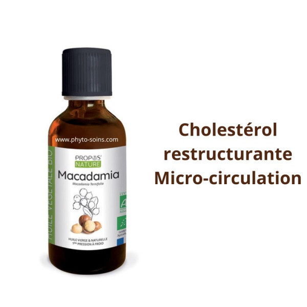 Huile Végétale de Macadamia BIO cosmos organic- 50ml - Propos nature