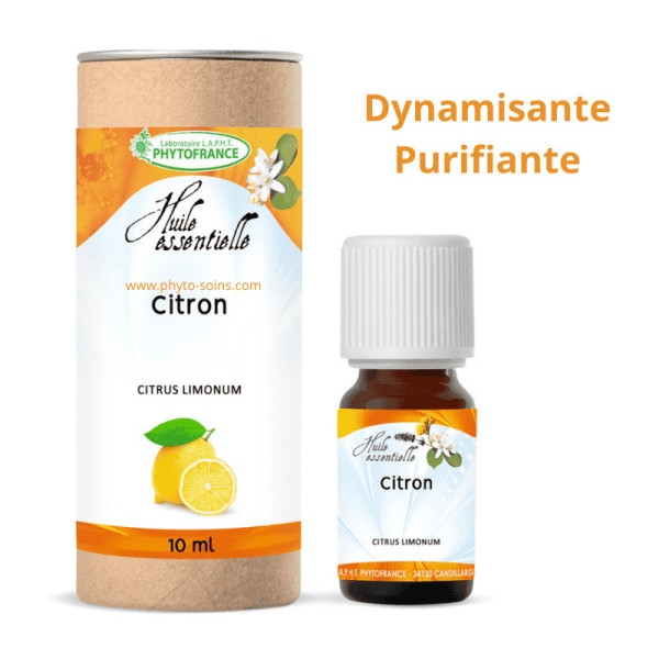 Huile essentielle de Citron BIO, pure et naturelle - Phytofrance par phyto-soins.com