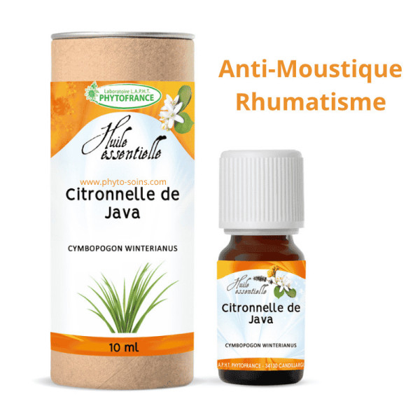 Huile essentielle de Citronnelle de Java BIO, pure et naturelle - phytofrance par phyto-soins.com