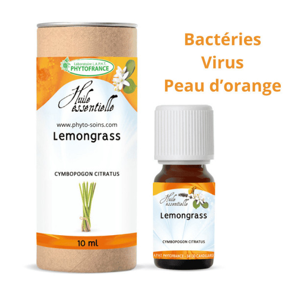 Huile essentielle de Lemongrass BIO pure et naturelle - phytofrance par phyto-soins.com