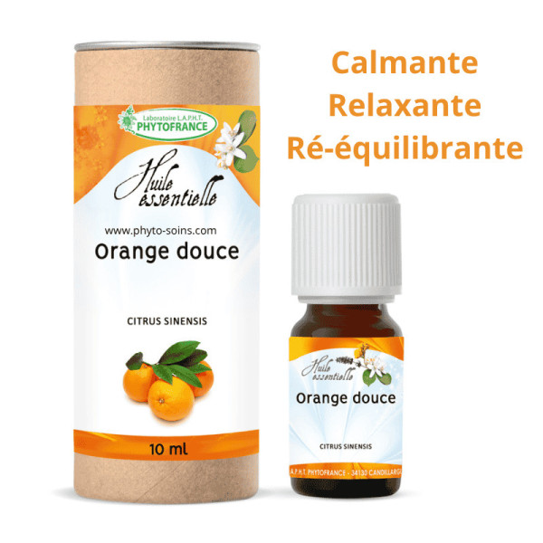 Huile essentielle d'Orange douce BIO, pure et naturelle - Phytofrance par phyto-soins.com