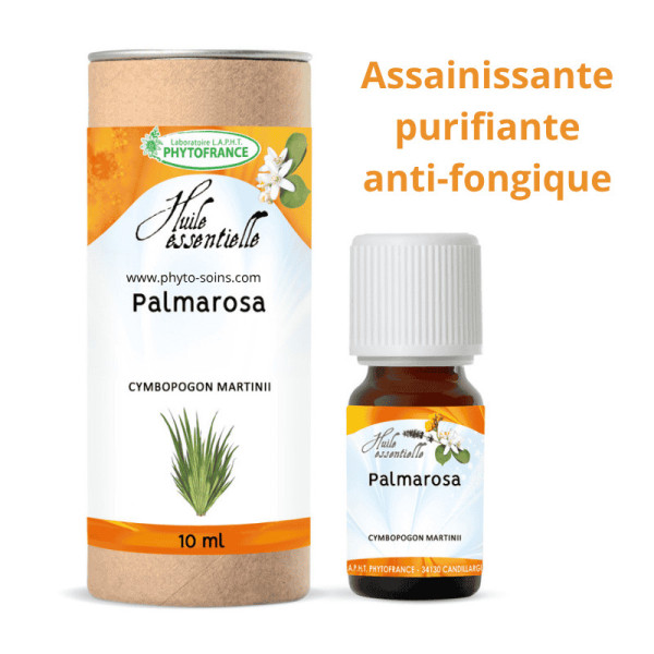 Huile essentielle de Palmarosa BIO, pure et naturelle - Phytofrance par phyto-soins.com