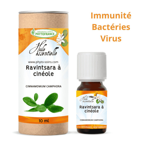Huile essentielle de Ravintsara BIO, pure et naturelle - Phytofrance par phyto-soins.com
