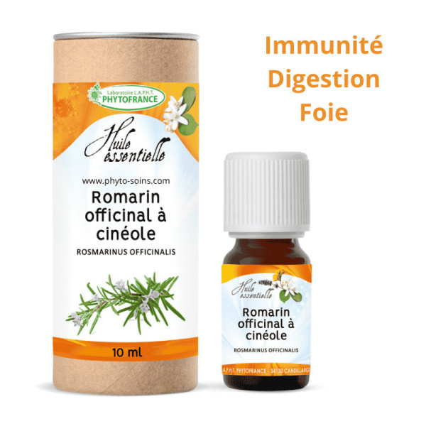 Huile essentielle de Romarin à cinéole BIO, pure et naturelle - Phytofrance par phyto-soins.com