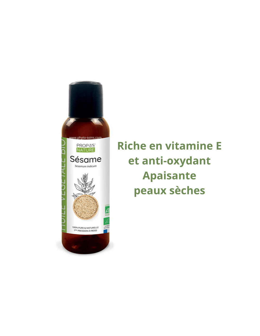 Huile Végétale de Sésame BIO cosmos organic - Propos nature