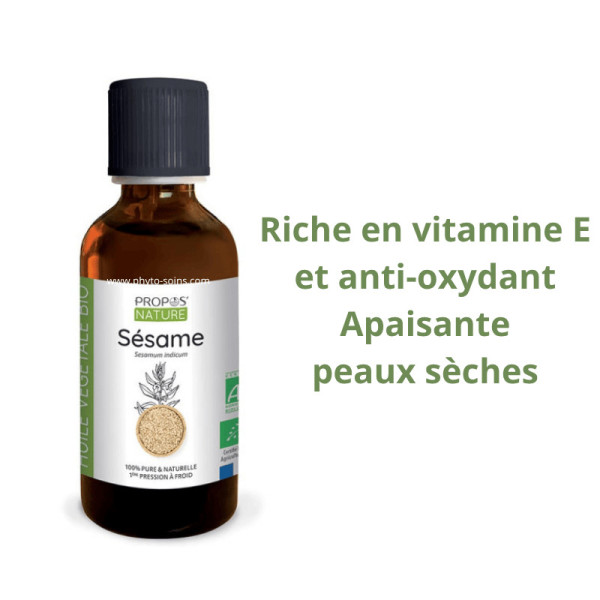 Huile Végétale de Sésame BIO cosmos organic 50ml - Propos nature