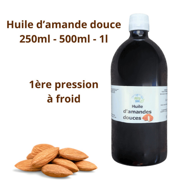 Huile d'amande douce 1ère pression à froid grand conditionnement - Phyto-soins