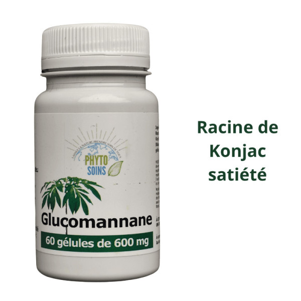 Gélules Glucomannane (racine de Konjac)- Poids et cholestérol - Phyto-soins