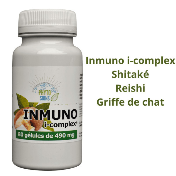 Gélules Inmuno i-complex- Immunité: Reishi, shitaké et griffe de chat - Phyto-soins
