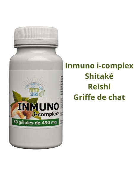 Gélules Inmuno i-complex- Immunité: Reishi, shitaké et griffe de chat - Phyto-soins