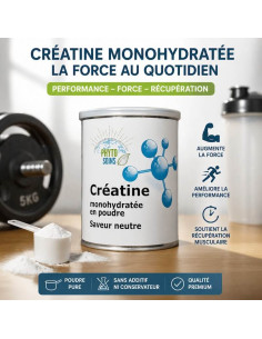 Pot de 400g de Créatine monohydratée - Performance physique - 400g