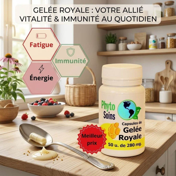 Gelée royale 200mg - immunité, énergie & fatigue - Phyto-soins.com