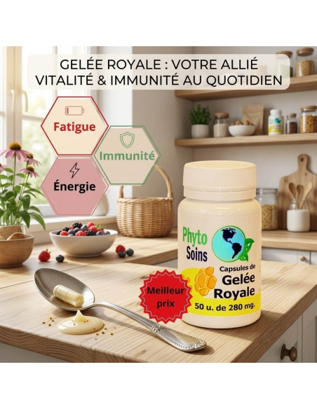 Gelée royale 200mg - immunité, énergie & fatigue - Phyto-soins.com