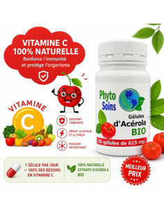 Acérola BIO Vitamine C naturelle - Vitalité & immunité - Phyto-soins
