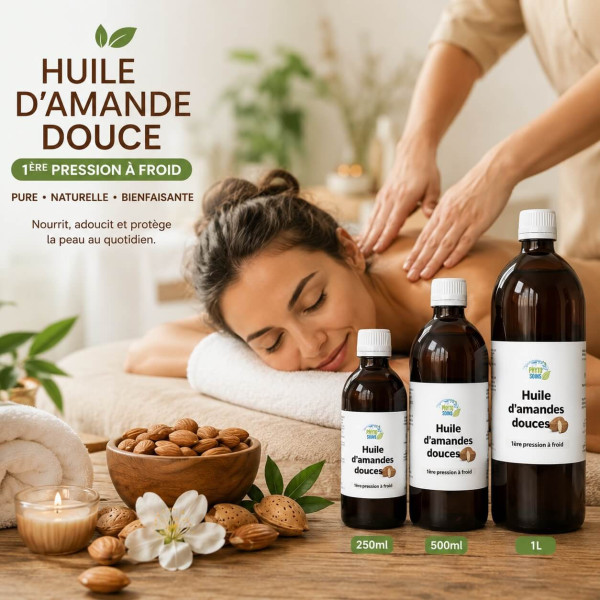 Huile d'amande douce: l'huile de massage par excellence à prix abordable avec phyto-soins