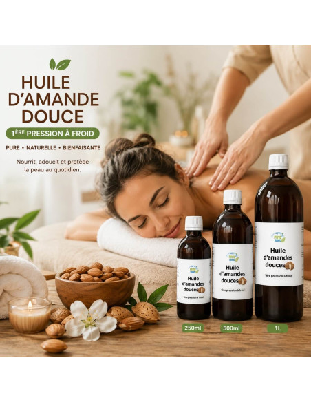 Huile d'amande douce: l'huile de massage par excellence à prix abordable avec phyto-soins