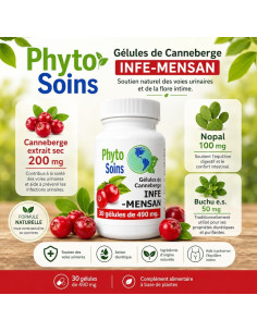 Canneberge/Buchu - Santé Urinaire - Boite de 30 gélules 490mg - phyto-soins