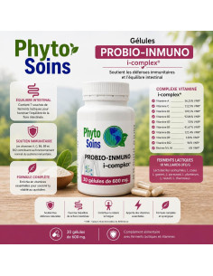 Probiotique & immunité - 30 gélules avec 7 souches bactériennes - Phyto-soins
