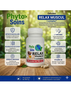 Relax muscul - Décontraction Musculaire - 60 gélules - Phyto-soins
