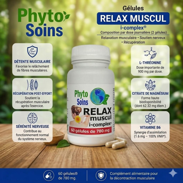 Relax muscul - Décontraction Musculaire - 60 gélules - Phyto-soins