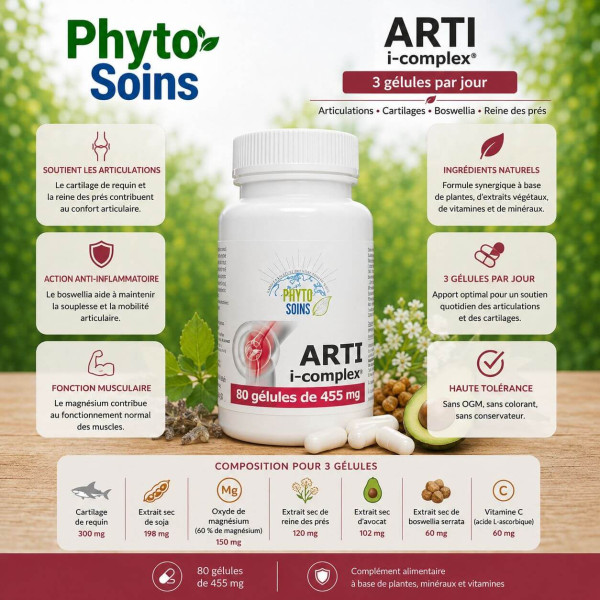 Arti i-complex- Souplesse & confort articulaire - 80 gélules - Phyto-soins