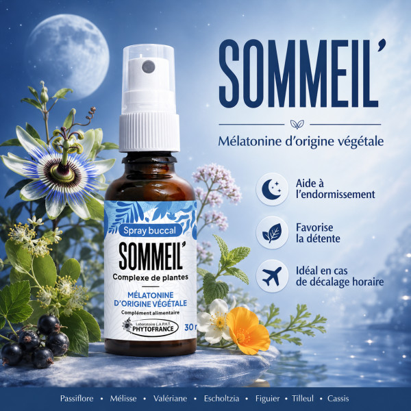Spray Sommeil à la Mélatonine d’origine végétale par phyto-soins