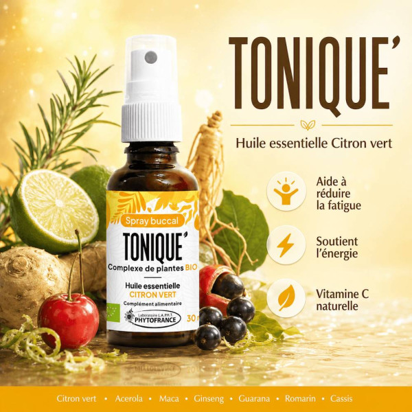Spray Tonique aux plantes et huile essentielle de Menthe verte bio par phyto-soins
