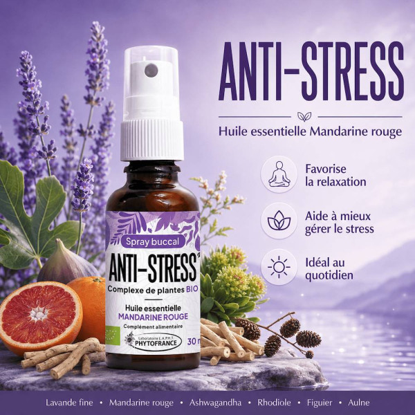 Spray Anti-Stress aux plantes et huiles essentielles bio phytofrance par phyto-soins