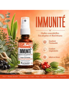Spray Immunité aux huiles essentielles d’Eucalyptus radié et de Ravintsara BIO phytofrance par phyto-soins