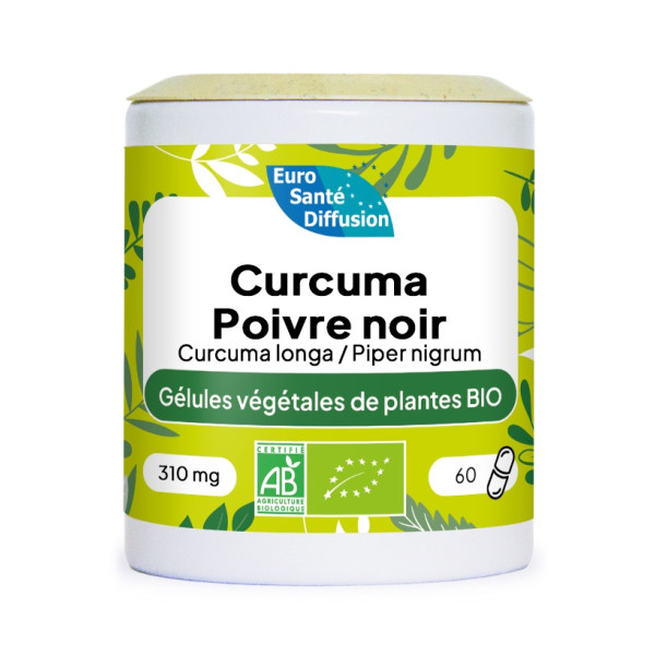 Boite de 60 ou 250 gélules de Curcuma - Poivre...
