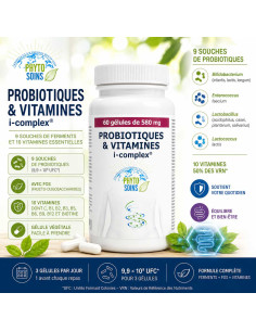 Probiotique i-complex: 9 souches et 9 vitamines pour le microbiote