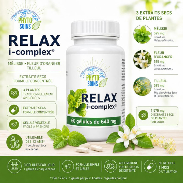 Relax i-complex: Mélisse, fleur d'Oranger et Tilleul pour se relaxer