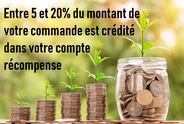 Compte fidélité phyto-soins: 5 à 20% crédités à chaque commande